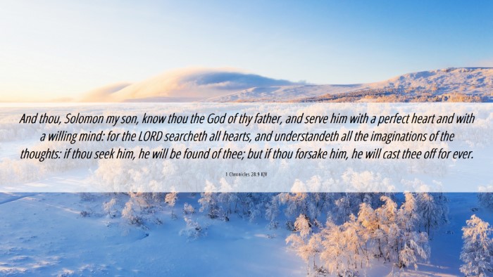 Picture 06 - 1 Chronicles 28:9 KJV Desktop Wallpaper - And thou, Solomon my son, know thou the God of - Desktop Bible Verse Wallpaper