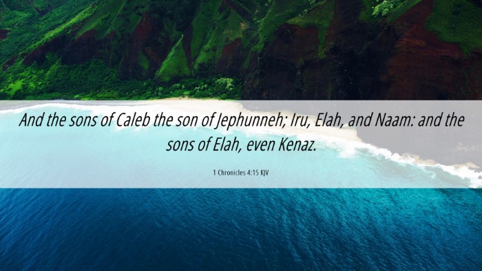 Picture 06 - 1 Chronicles 4:15 KJV Desktop Wallpaper - And the sons of Caleb the son of Jephunneh; Iru, - Desktop Bible Verse Wallpaper