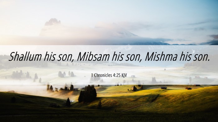 Picture 06 - 1 Chronicles 4:25 KJV Desktop Wallpaper - Shallum his son, Mibsam his son, Mishma his - Desktop Bible Verse Wallpaper