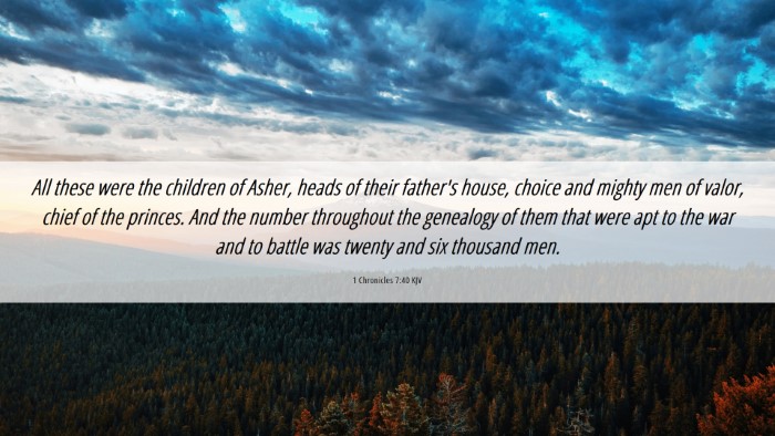 Picture 06 - 1 Chronicles 7:40 KJV Desktop Wallpaper - All these were the children of Asher, heads of - Desktop Bible Verse Wallpaper