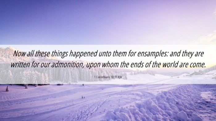Picture 06 - 1 Corinthians 10:11 KJV Desktop Wallpaper - Now all these things happened unto them for - Desktop Bible Verse Wallpaper