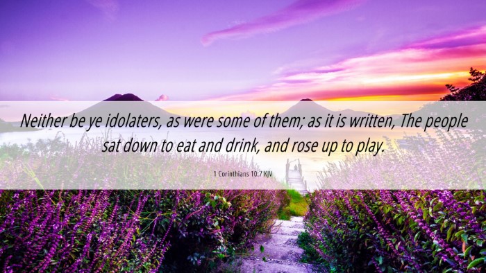 Picture 06 - 1 Corinthians 10:7 KJV Desktop Wallpaper - Neither be ye idolaters, as were some of them; as - Desktop Bible Verse Wallpaper