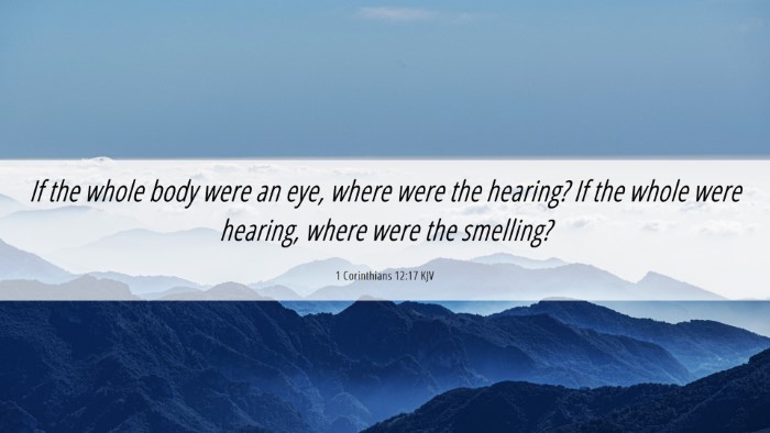 Picture 06 - 1 Corinthians 12:17 KJV Desktop Wallpaper - If the whole body were an eye, where were the - Desktop Bible Verse Wallpaper