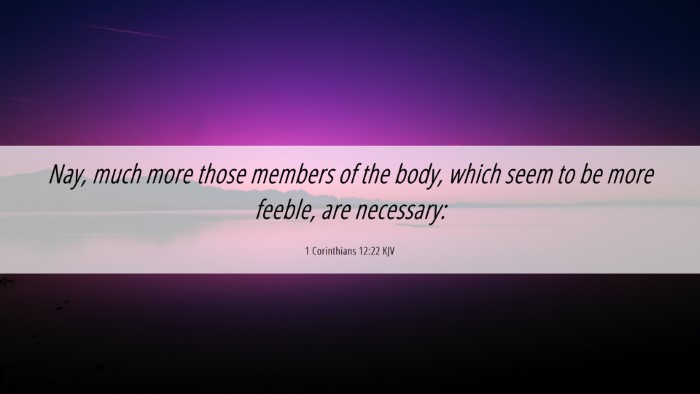Picture 06 - 1 Corinthians 12:22 KJV Desktop Wallpaper - Nay, much more those members of the body, which - Desktop Bible Verse Wallpaper
