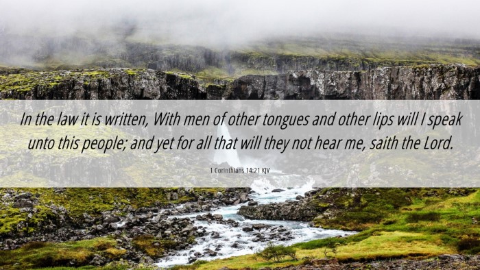Picture 06 - 1 Corinthians 14:21 KJV Desktop Wallpaper - In the law it is written, With men of other - Desktop Bible Verse Wallpaper