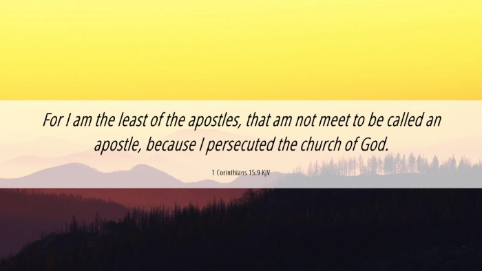 Picture 06 - 1 Corinthians 15:9 KJV Desktop Wallpaper - For I am the least of the apostles, that am not - Desktop Bible Verse Wallpaper