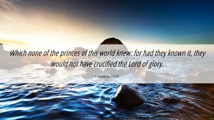 Picture 06 - 1 Corinthians 2:8 KJV Desktop Wallpaper - Which none of the princes of this world knew: for - Desktop Bible Verse Wallpaper