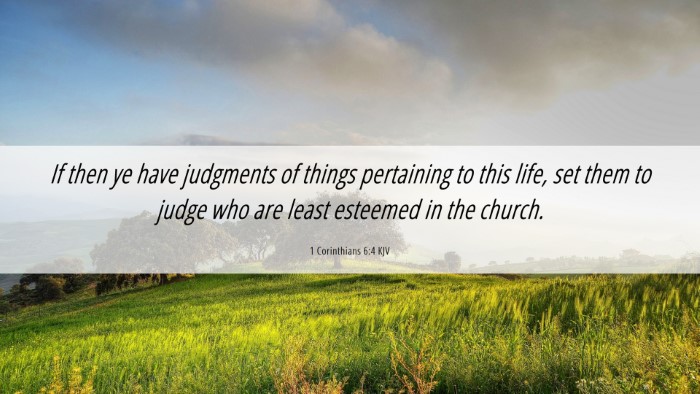 Picture 06 - 1 Corinthians 6:4 KJV Desktop Wallpaper - If then ye have judgments of things pertaining to - Desktop Bible Verse Wallpaper