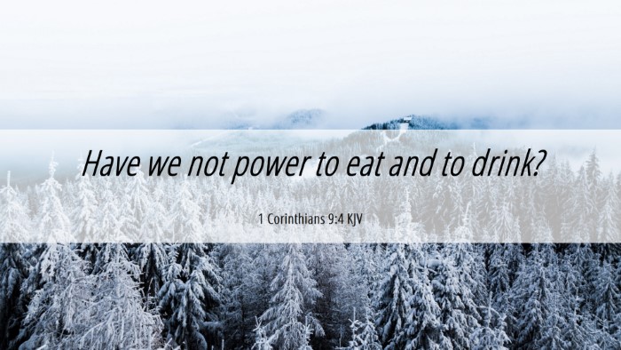 Picture 06 - 1 Corinthians 9:4 KJV Desktop Wallpaper - Have we not power to eat and to - Desktop Bible Verse Wallpaper