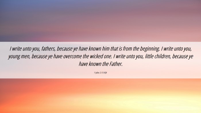 Picture 06 - 1 John 2:13 KJV Desktop Wallpaper - I write unto you, fathers, because ye have known - Desktop Bible Verse Wallpaper