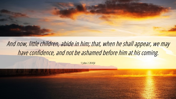 Picture 06 - 1 John 2:28 KJV Desktop Wallpaper - And now, little children, abide in him; that, - Desktop Bible Verse Wallpaper