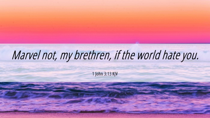 Picture 06 - 1 John 3:13 KJV Desktop Wallpaper - Marvel not, my brethren, if the world hate - Desktop Bible Verse Wallpaper