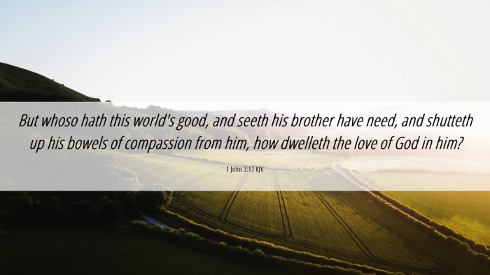 Picture 06 - 1 John 3:17 KJV Desktop Wallpaper - But whoso hath this world's good, and seeth his - Desktop Bible Verse Wallpaper