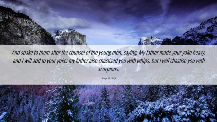 Picture 06 - 1 Kings 12:14 KJV Desktop Wallpaper - And spake to them after the counsel of the young - Desktop Bible Verse Wallpaper