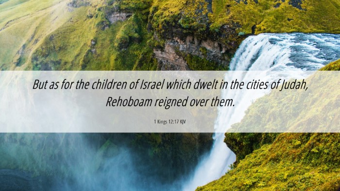 Picture 06 - 1 Kings 12:17 KJV Desktop Wallpaper - But as for the children of Israel which dwelt in - Desktop Bible Verse Wallpaper