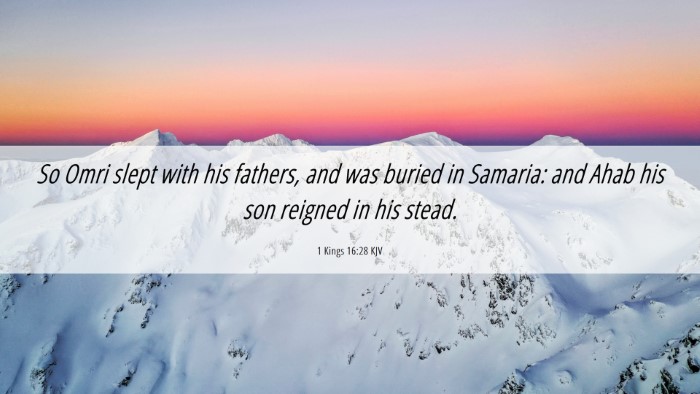 Picture 06 - 1 Kings 16:28 KJV Desktop Wallpaper - So Omri slept with his fathers, and was buried in - Desktop Bible Verse Wallpaper