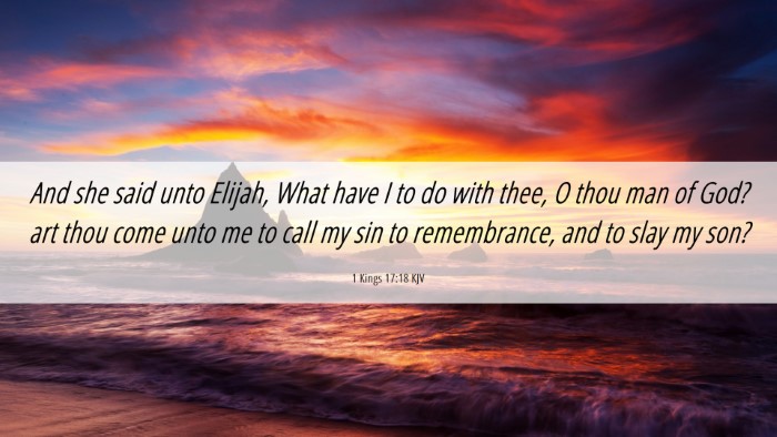 Picture 06 - 1 Kings 17:18 KJV Desktop Wallpaper - And she said unto Elijah, What have I to do with - Desktop Bible Verse Wallpaper