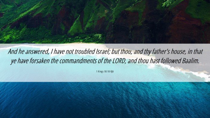 Picture 06 - 1 Kings 18:18 KJV Desktop Wallpaper - And he answered, I have not troubled Israel; but - Desktop Bible Verse Wallpaper