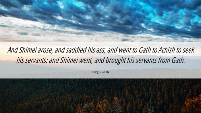 Picture 06 - 1 Kings 2:40 KJV Desktop Wallpaper - And Shimei arose, and saddled his ass, and went - Desktop Bible Verse Wallpaper