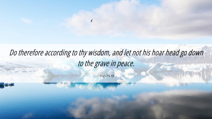 Picture 06 - 1 Kings 2:6 KJV Desktop Wallpaper - Do therefore according to thy wisdom, and let not - Desktop Bible Verse Wallpaper