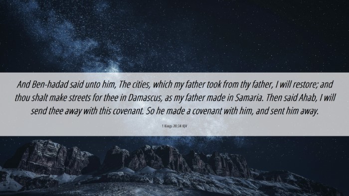 Picture 06 - 1 Kings 20:34 KJV Desktop Wallpaper - And Ben-hadad said unto him, The cities, which my - Desktop Bible Verse Wallpaper