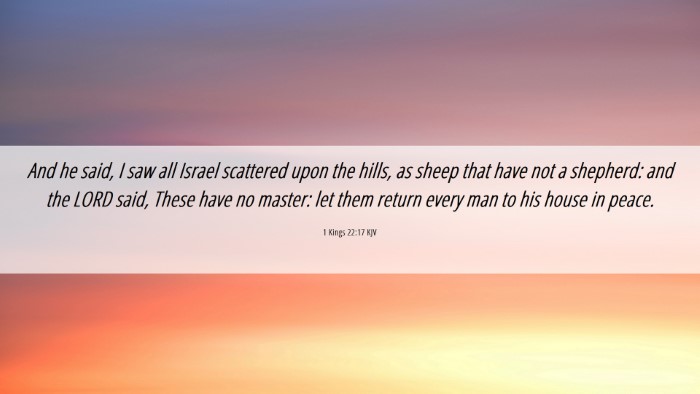 Picture 06 - 1 Kings 22:17 KJV Desktop Wallpaper - And he said, I saw all Israel scattered upon the - Desktop Bible Verse Wallpaper