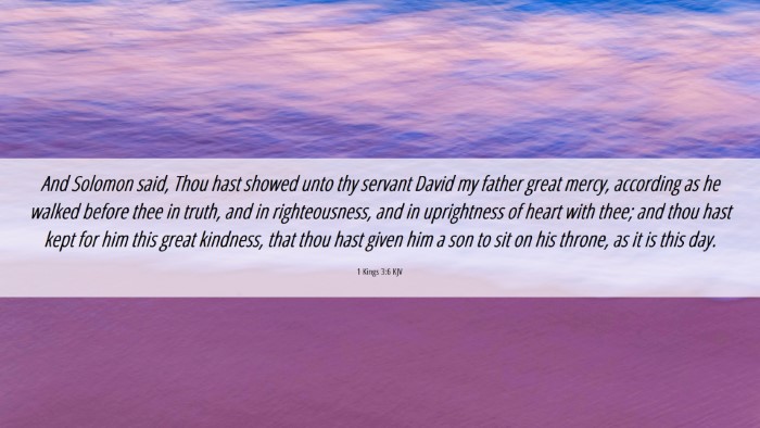 Picture 06 - 1 Kings 3:6 KJV Desktop Wallpaper - And Solomon said, Thou hast showed unto thy - Desktop Bible Verse Wallpaper