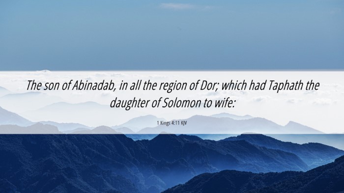 Picture 06 - 1 Kings 4:11 KJV Desktop Wallpaper - The son of Abinadab, in all the region of Dor; - Desktop Bible Verse Wallpaper