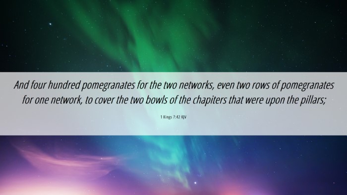 Picture 06 - 1 Kings 7:42 KJV Desktop Wallpaper - And four hundred pomegranates for the two - Desktop Bible Verse Wallpaper