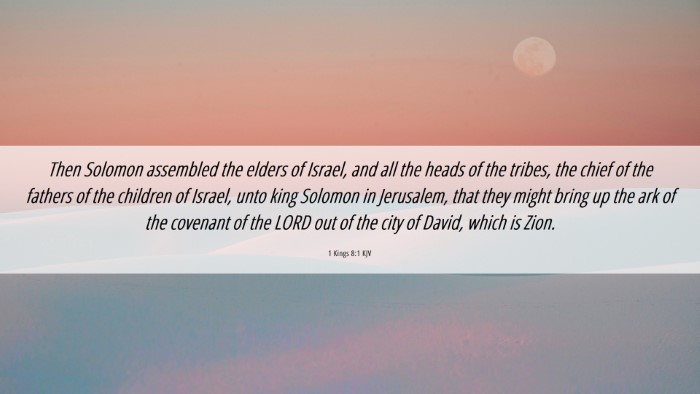 Picture 06 - 1 Kings 8:1 KJV Desktop Wallpaper - Then Solomon assembled the elders of Israel, and - Desktop Bible Verse Wallpaper