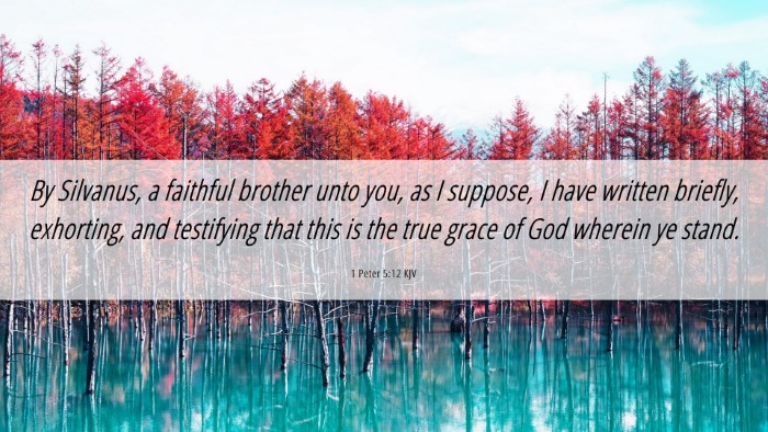 Picture 06 - 1 Peter 5:12 KJV Desktop Wallpaper - By Silvanus, a faithful brother unto you, as I - Desktop Bible Verse Wallpaper