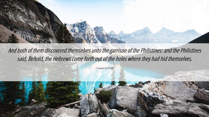 Picture 06 - 1 Samuel 14:11 KJV Desktop Wallpaper - And both of them discovered themselves unto the - Desktop Bible Verse Wallpaper