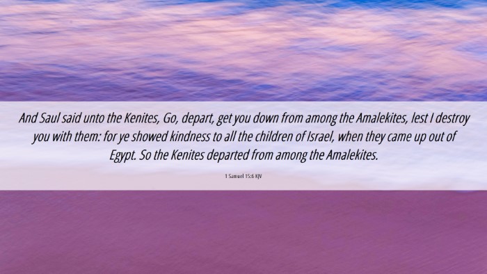 Picture 06 - 1 Samuel 15:6 KJV Desktop Wallpaper - And Saul said unto the Kenites, Go, depart, get - Desktop Bible Verse Wallpaper