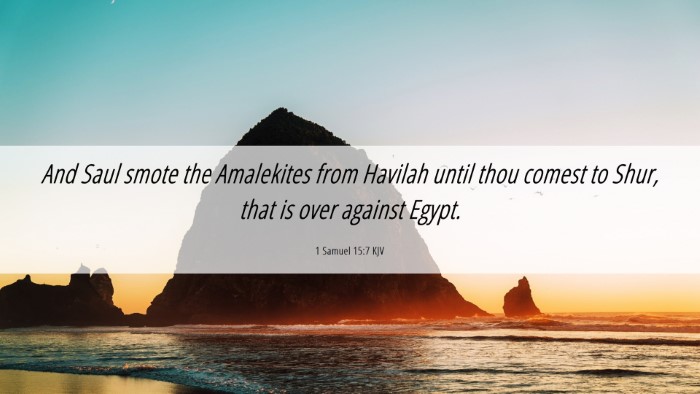 Picture 06 - 1 Samuel 15:7 KJV Desktop Wallpaper - And Saul smote the Amalekites from Havilah until - Desktop Bible Verse Wallpaper