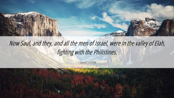 Picture 06 - 1 Samuel 17:19 KJV Desktop Wallpaper - Now Saul, and they, and all the men of Israel, - Desktop Bible Verse Wallpaper