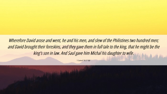 Picture 06 - 1 Samuel 18:27 KJV Desktop Wallpaper - Wherefore David arose and went, he and his men, - Desktop Bible Verse Wallpaper
