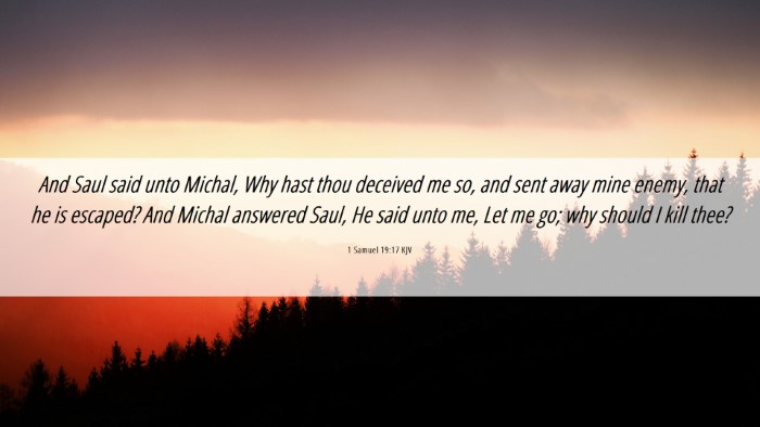 Picture 06 - 1 Samuel 19:17 KJV Desktop Wallpaper - And Saul said unto Michal, Why hast thou deceived - Desktop Bible Verse Wallpaper