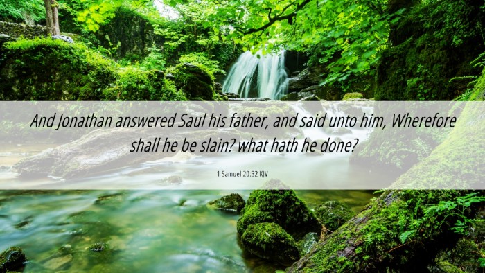 Picture 06 - 1 Samuel 20:32 KJV Desktop Wallpaper - And Jonathan answered Saul his father, and said - Desktop Bible Verse Wallpaper