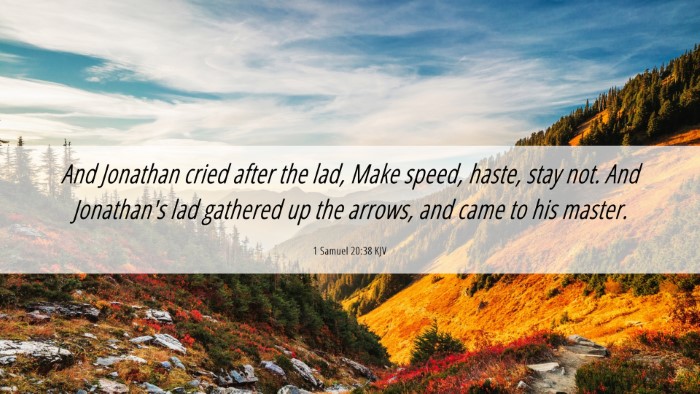 Picture 06 - 1 Samuel 20:38 KJV Desktop Wallpaper - And Jonathan cried after the lad, Make speed, - Desktop Bible Verse Wallpaper