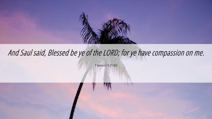 Picture 06 - 1 Samuel 23:21 KJV Desktop Wallpaper - And Saul said, Blessed be ye of the LORD; for ye - Desktop Bible Verse Wallpaper