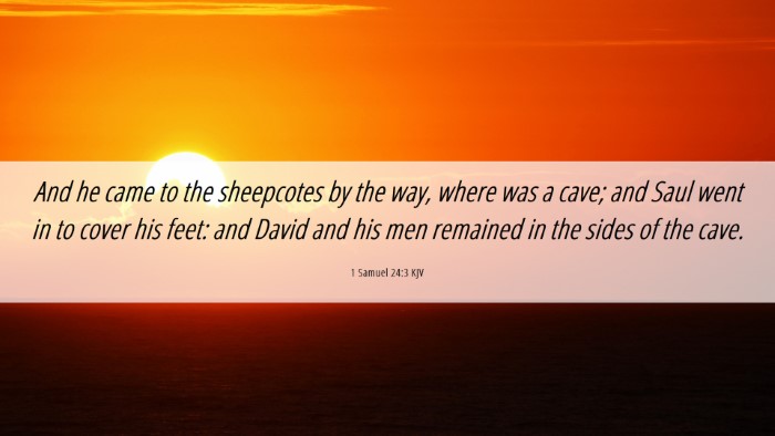 Picture 06 - 1 Samuel 24:3 KJV Desktop Wallpaper - And he came to the sheepcotes by the way, where - Desktop Bible Verse Wallpaper