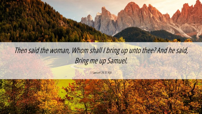 Picture 06 - 1 Samuel 28:11 KJV Desktop Wallpaper - Then said the woman, Whom shall I bring up unto - Desktop Bible Verse Wallpaper