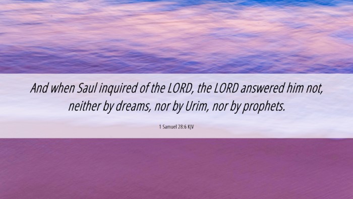 Picture 06 - 1 Samuel 28:6 KJV Desktop Wallpaper - And when Saul inquired of the LORD, the LORD - Desktop Bible Verse Wallpaper