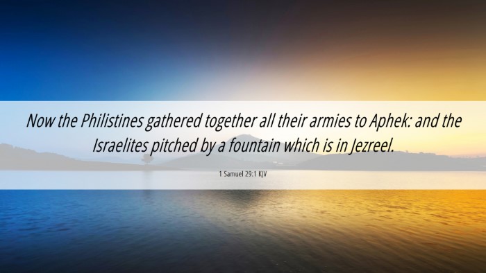Picture 06 - 1 Samuel 29:1 KJV Desktop Wallpaper - Now the Philistines gathered together all their - Desktop Bible Verse Wallpaper