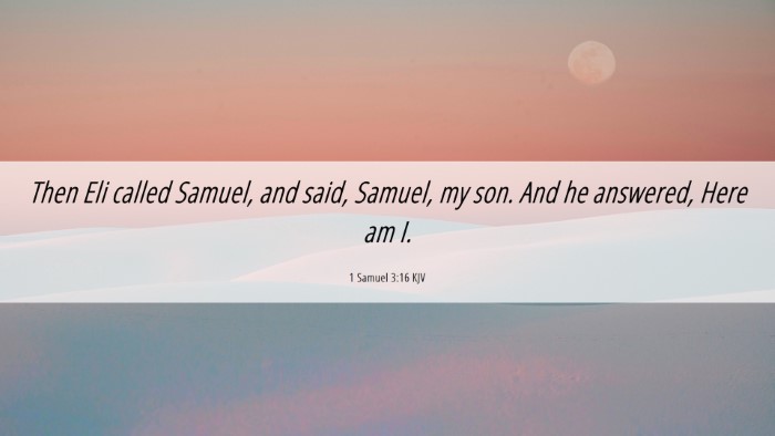 Picture 06 - 1 Samuel 3:16 KJV Desktop Wallpaper - Then Eli called Samuel, and said, Samuel, my son. - Desktop Bible Verse Wallpaper