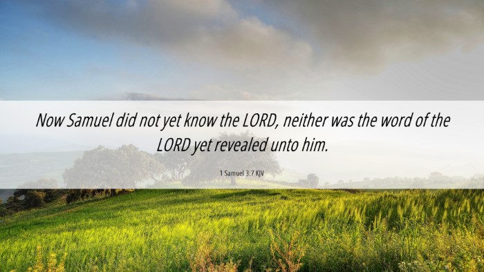 Picture 06 - 1 Samuel 3:7 KJV Desktop Wallpaper - Now Samuel did not yet know the LORD, neither was - Desktop Bible Verse Wallpaper