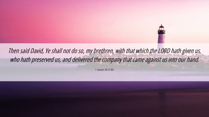 Picture 06 - 1 Samuel 30:23 KJV Desktop Wallpaper - Then said David, Ye shall not do so, my brethren, - Desktop Bible Verse Wallpaper