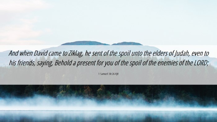 Picture 06 - 1 Samuel 30:26 KJV Desktop Wallpaper - And when David came to Ziklag, he sent of the - Desktop Bible Verse Wallpaper
