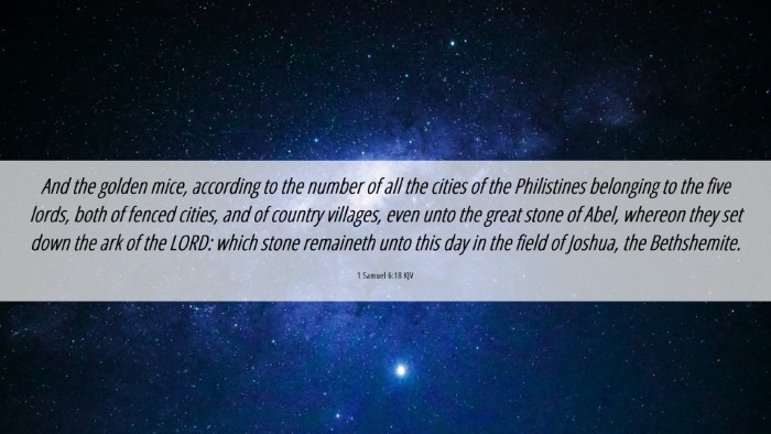 Picture 06 - 1 Samuel 6:18 KJV Desktop Wallpaper - And the golden mice, according to the number of - Desktop Bible Verse Wallpaper