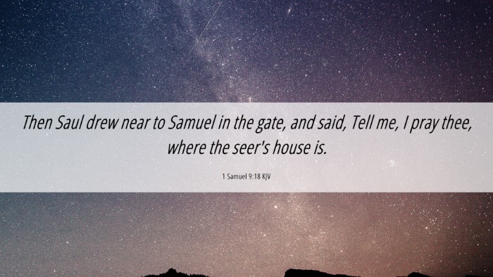 Picture 06 - 1 Samuel 9:18 KJV Desktop Wallpaper - Then Saul drew near to Samuel in the gate, and - Desktop Bible Verse Wallpaper